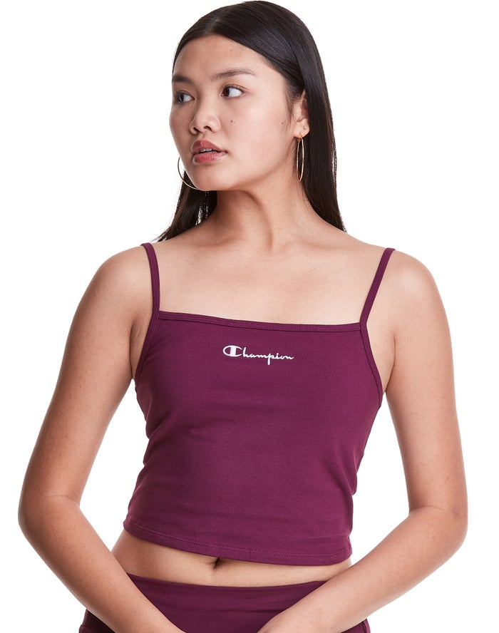 Champion Dame T-Shirts MørkeLilla - Cropped Cami - Danmark CPZ-901843